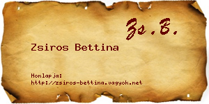 Zsiros Bettina névjegykártya